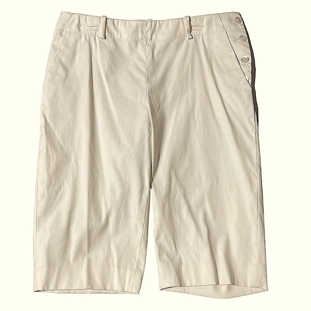 RALPH Lauren Black Label Ivory Stretch Cotton Bermuda Shorts Size 4